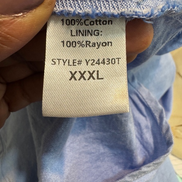 Pomander Place Harris Light Blue Button-Up Shirt Dress size 3X Spring Minimalist - Picture 9 of 10